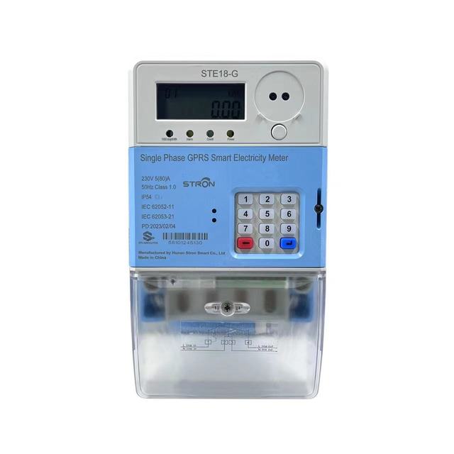 STE18-G GPRS Smart SIM Card Prepaid Single Phase Electricity Meter Digital Display Accuracy Class 1.0 Free AMI 0-99999kWh Range