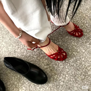 Sandalias Ansu con Tacón de Aguja (3"-5") de Cuero Genuino, Elegantes y Sensuales para Exteriores, <span class=keywords><strong>Unisex</strong></span>, Tendencia de Moda para Todo el Verano, con Lazo y Suela de Goma - Product Image 4
