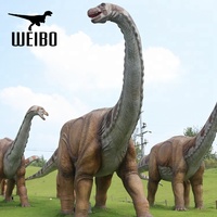 Modèle de dinosaure Brachiosaurus animatronique grandeur nature, réaliste, pour attraction thématique, décoration extérieure personnalisée