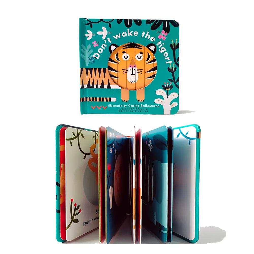 Don't wake the tiger Halloween personalizado niños libros historia 3D pop-up libro para niños a todo color tablero libro prin