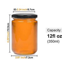 Bocaux Mason à large ouverture de 350 ml (12 oz) en verre, petits bocaux de conserve avec couvercles hermétiques pour confiture et cornichons