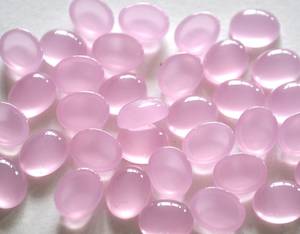 Lot de 5 cabochons ovales en calcédoine rose 9x11mm pour la fabrication de bijoux, pierres à sertir, soldes en Inde - Product Image 5