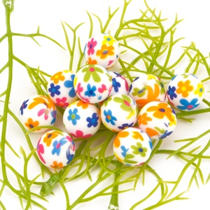 Al por mayor: Cuentas de silicona con patrón de flor de cerezo, focales y de otros diseños, masticables, para la fabricación de collares de chupete DIY, juguetes de lactancia y accesorios para la creación de bolígrafos. - Product Image 1