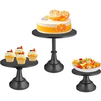 Ensemble de 3 supports à gâteaux en métal, présentoir à cupcakes, plateau de service pour la décoration de fêtes et de vacances