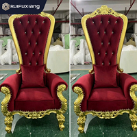 Chaises de réception pour mariage royal, Trônes des mariés, Chaises de roi, Chaises de banquet d'hôtel, Chaises de réception événementielles