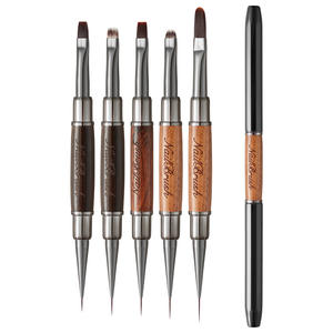 Çift kafa inşaat tırnak fırçası genişletilmiş sandal kolu işık terapi fırça Nail Art Liner çizim boyama kalem - Product Image 1