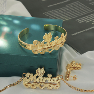 Bộ trang sức thời trang cho trẻ em, bộ trang sức bằng thép không gỉ, họa tiết hoạt hình, cá nhân hóa, vòng tay và charm cho trẻ em - Product Image 5