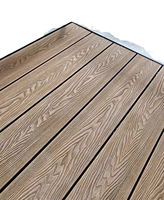 Dek Lantai Komposit Kayu Plastik 3D Embossing Tahan Air, Tahan Api, Anti Korosi, Anti Selip