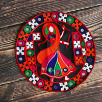 Fille dansante beau motif tissu sergé personnalisé broderie fer sur patch costume motif personnalisé patch de broderie indienne