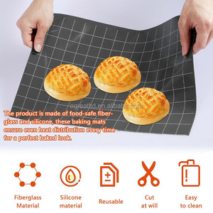Venta de Fábrica: Tapete de Silicona y Fibra de Vidrio para Hornear, Lámina Antiadherente Reutilizable para Amasar y Repostería, Cortable a Medida, para Horno y Bandeja de Hornear - Product Image 3
