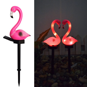 Solar-Powered LED Landscape Light Flamingo Design <b>One</b>-to-Three Configuration Manufacturer <b>Direct</b> for Villas Outdoor Lawn Lights - Product Image 1