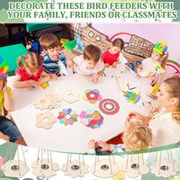 Kit de bricolage écologique pour mangeoire à oiseaux en bois - Activités créatives et jouet d'extérieur pour Thanksgiving, la Saint-Valentin, la fête des Pères et les cadeaux de fête