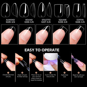 Kit <span class=keywords><strong>de</strong></span> <span class=keywords><strong>uñas</strong></span> a presión sin costuras <span class=keywords><strong>de</strong></span> alta transparencia <span class=keywords><strong>de</strong></span> 14 tamaños-Puntas <span class=keywords><strong>de</strong></span> <span class=keywords><strong>uñas</strong></span> <span class=keywords><strong>de</strong></span> longitud media y corta - Product Image 4