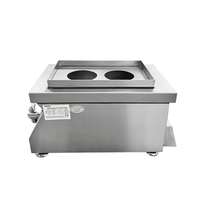 Lestov Double Paniers Commercial Induction Pâtes Cuiseur 2 Brûleurs Restaurant Induction Nouilles Chaudières pour Cuisine