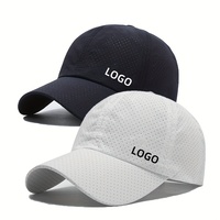 Casquette de baseball légère en polyester respirant et imperméable, 5 panneaux, en maille intégrale, avec impression en relief, conçue pour la course à pied, Dri-fit