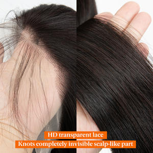 Parrucca da <span class=keywords><strong>Donna</strong></span> con Fascia in <span class=keywords><strong>Capelli</strong></span> Umani <span class=keywords><strong>Veri</strong></span> al 100%, Frontale in Pizzo Svizzero 13x4, <span class=keywords><strong>Capelli</strong></span> Lisci a Doppia Cucitura - Product Image 2