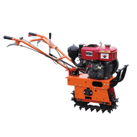 Motoculteur diesel automatique 176 à refroidissement liquide avec moteur, cultivateur à chaîne, charrue, semoir et désherbeur