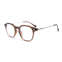 ZS K9203 Bingkai Kacamata Gaya Korea Baru TR90 Retro Bulat Full Rim Fashionable Unisex Artistik Personalisasi Kacamata Polos Bergradasi