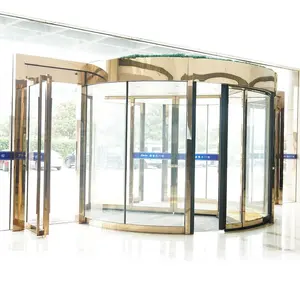 China Manufacturer Glass Auto Induction Fully Automatic Revolving Door For Hotel Commercial