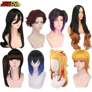 12 Estilos de Pelucas de Cosplay Japonés de Personajes de Anime como Nezuko y Agatsuma Zenitsu Pelucas de Pelo Sintético para Manga - Product Image 6