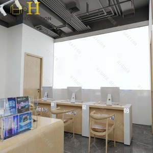 Moderno teléfono móvil tienda de diseño personalizado de alta calidad de <span class=keywords><strong>madera</strong></span> de Metal teléfono Display mesa de mostrador para teléfono celular Display Showcase - Product Image 6