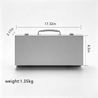 Boîte de rangement portable en métal argenté, boîte à outils en alliage d'aluminium avec fermeture à loquet pour le rangement des instruments