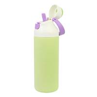 Bouteille d'eau isotherme sous vide 700 ml (24 oz) en acier inoxydable avec couvercle à paille large, gourde de sport pour voiture avec poignée, bouteille pour enfants