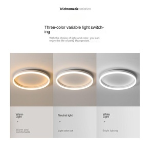 Luz de techo LED minimalista escandinava moderna hierro acrílico cuadrado grande negro para dormitorio y estudio - Product Image 2