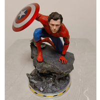 Fibre de verre grandeur nature spiderman statues personnage de film d'action super-héros sculpture marvel résine artisanat moule pour la décoration