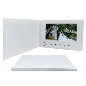 Blank Customized Digital Video Book Gift Wedding Greeting Card 7 Inch Lcd Video Brochure