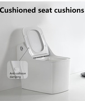 WC de luxe blanc à siphon carré anti-odeur, design créatif noir, petit format, pour salle de bain, sanitaire