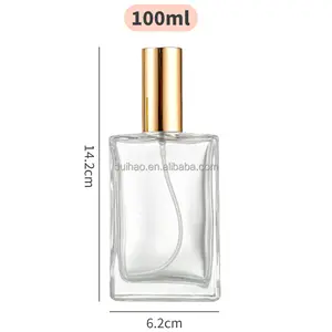 Flacons à pompe en verre de 30-100ml Flacon de parfum en verre carré pour cosmétique