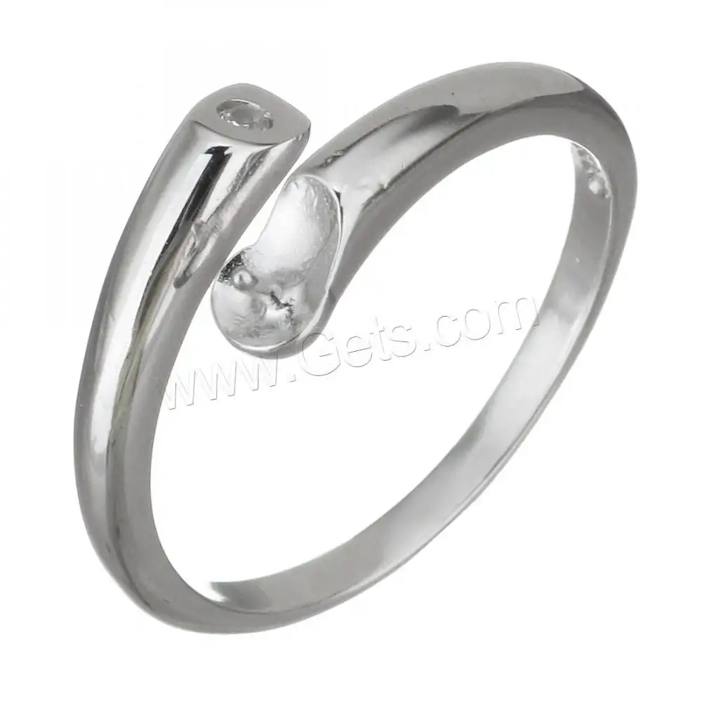 925 Sterling Silver Ring jewelry Mounting silver color 7mm 3.5mm 0.5mm US Ring Size:7 1391864