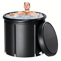 Baignoire à glace portable OEM 119 Gal avec couvercle en tissu imperméable, pour une personne, thérapie par immersion froide, récupération, baril gonflable