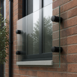 Support de fixation multi-tailles en acier inoxydable noir mat, lot de quatre pièces (hautes, larges, courtes), anti-corrosion, pour garde-corps de balcon et <span class=keywords><strong>viaduc</strong></span> moderne - Product Image 5