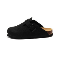 Taille 35-45 Pantoufles sabots unisexes Chaussures Logo personnalisé Feutre Semelle supérieure EVA Semelle intermédiaire en liège Sandales plates anti-glissantes pour femmes