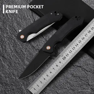 Coltello tascabile pieghevole in acciaio di alta qualità con rivestimento nero personalizzato in acciaio inossidabile pieghevole per esterni