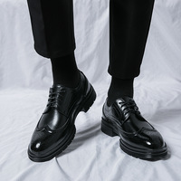Chaussures habillées pour hommes de haute qualité avec semelles en caoutchouc PU antidérapantes à lacets pour toutes les saisons