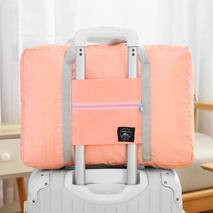 Travel Storage Bag Large Capacity Folding Clothes Organizer Rectangle Trip Use Pink Black Mint Blue - Product Image 3
