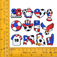 Breloques de chaussures patriotiques en PVC pour le football, motifs drapeau américain et aigle, pour sabots, fleurs, mode, confortables, durables, couleur et taille personnalisables