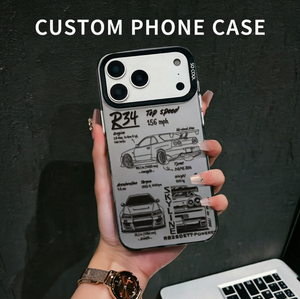 <span class=keywords><strong>เคส</strong></span> TPU ลายศิลปะเส้นขอบฟ้า R34รถยนต์ Nissan พร้อมกรอบเลนส์ Angel Eye ฝาครอบกันกระแทกสำหรับ iPhone 17 16 15 <span class=keywords><strong>14</strong></span> <span class=keywords><strong>13</strong></span> PRO MAX - Product Image 1