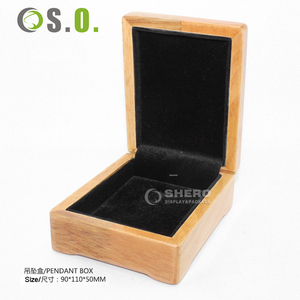 Vente en gros personnalisée boîte d'emballage de bague en grain de bois de type à clapet boîte de bague de mariage en velours bijoux pour fiançailles - Product Image 3
