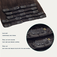 Grosir Clip In Hair Extension 100% Rambut Manusia, Clip Hair Extension Rambut Natural, Afro Kinky Clip In Human Hair Extension