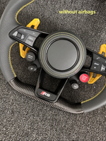 Volant personnalisé R8, cuir véritable, double marqueur d'alignement jaune, prend en charge la personnalisation sur mesure pour Audi