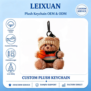Sporty Teddy Bear Plush Keychain Basketball Athlete Stuffed Animal Bag Charm Knitted <strong>Jumper</strong> for Backpack Decor - Product Image 1