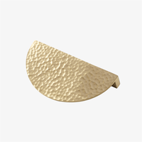 Poignée de tiroir en laiton antique texturé martelé, bouton de meuble semi-rond vintage, poignées de quincaillerie de cuisine
