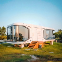 Maison conteneur moderne de 20 pieds et 40 pieds avec système de contrôle intelligent, étanche et anticorrosion, pour usage en villa et en glamping