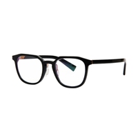 Montura de Gafas Ópticas Cuadradas de Acetato Negro de Alta Calidad con Detalles Metálicos, Diseño Moderno y Versátil, Cómodas, Unisex, para Todo Tipo de Rostro
