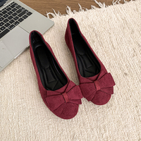 Ballerines légères à semelle souple grande taille printemps-automne pour femme, antidérapantes, avec nœud, à enfiler, tendance mode