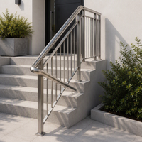 Rampe d'escalier soudée en acier inoxydable